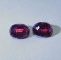 Bild 2 von 2.11 ct. Fine pair of red purplish 6.3 x 5.3 mm Madagaskar Rhodolite Garnet Gemstones