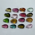  3.15 ct. 25 pieces unheated. 5 x 3 mm Multi Color Mozambique Tourmaline Pears