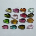 3.15 ct. 16 Stück  unbeh. 5 x 3 mm Multi Color Mosambik Turmalin-Tropfen