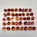 1.25 ct 40 pieces yellow-brown 1.5 mm Brilliant Cut Tansania Sapphires