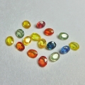 3.15 ct 15 pieces oval 4 x 3 mm Multi Color Tanzania Sapphires