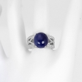 Bild 3 von Fantastic 925 Silver Ring with Royal Blue Sapphire, SZ 8 (Ø 18 mm)