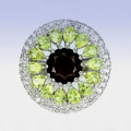 Bild 2 von Exzellenter 925 Silber Ring mit Pakistan Peridot Edelsteinen GR 59,5 (Ø 19 mm)