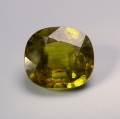 Bild 1 von 1.80 ct.  Taumhaft schöner gelber  unbehandelter Titanit Sphene - oval 7 x 7.5 mm