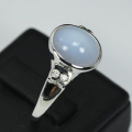 Bild 3 von 925 Silber Ring mit 11 x 9 mm Afrika Chalcedon, GR 55 (Ø 16.8 mm)