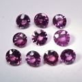 3.25 ct. 10 pieces round pink- violet 3.8 - 4 mm Rhodolite Garnet Gems. Ravashing color!