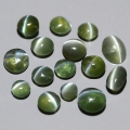 2.05 ct 15 St. unheated. Green 2.0 - 3.5 mm Alexandrite Cat's Eye, 100% nat.