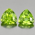 1.76 ct.  Feines Paar 6 x 6 mm Pakistan Triangel Peridot Edelsteine, VS