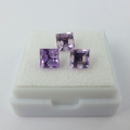 Bild 1 von 2.16 ct  3 Stück bezaubernde Light Violette 5 x 5 mm Brasilien Carré Amethyste