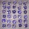 3 ct. 30 Stück feine blau- violette runde 3 mm Tansanite