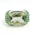 Bild 3 von  Glamorous 925 Silver ring with green Brazil Amethyst SZ 6.5 (Ø17 mm)