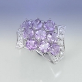 925 Silber Ring mit Brasilien Amethyst Edelsteinen GR 54,5 (Ø17,5 mm)