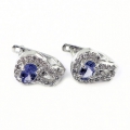 Bild 3 von Noble 925 Silver Earrings with genuine Blue Violet Tansanite Gemstones
