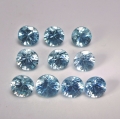Bild 1 von 4.77 ct. 10 Stück blaue runde 4.2 mm Brillantschliff Kambodscha Zirkone