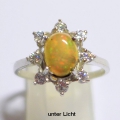 Bild 2 von Feiner zarter 925 Silber Ring mit Multi-Color Opal, GR 59,5 (Ø19 mm)