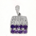 Schicker 925 Silber Anhänger mit echten Bolivien Amethyst Edelsteinen