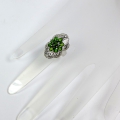Bild 3 von Nice 925 Silver Ring with genuine Chrome Diopside Gemstones. SZ 7 (Ø 17.5 mm)