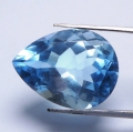 Bild 1 von 10.25 ct.  Augenreiner 16 x 12 mm Brasilien Sky Blue Topas Tropfen