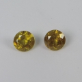 Bild 2 von 1.41 ct schönes Paar runde grünlich Gelbe 5.6 mm Titanit Sphen Edelsteine