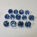 2.85 ct VS. 13 Stück blaue runde 3.7 bis 3.5 mm Madagaskar Saphire