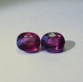 2.11 ct. Fine pair of red purplish 6.3 x 5.3 mm Madagaskar Rhodolite Garnet Gemstones