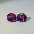 2.11 ct. Feines Paar rot - violette 6.3 x 5.3 mm Madagaskar Rhodolith Granate