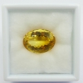 24.37 ct. VVS! Big oval Gold Yellow 21.4 x 15.8 mm Brazil Citrine