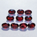 Bild 1 von 5.46 ct. VS! 10 Stück ovale kirschrote 6 x 4 mm Rhodolith Granate