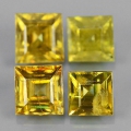 1.82 ct. 4 Stück tolle Gelblich Grüne Titanit Sphen Edelsteine