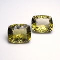 9.45 ct. VVS!  Klasse Paar Cushion 12 x 10 mm Lemon Citrine aus Brasilien