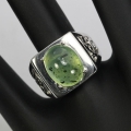 Bild 3 von 925 Silver Antique Style Ring with Green Africa Prehnite SZ 7 (Ø 17.5 mm)