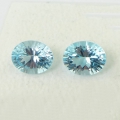 Bild 1 von 6.59 ct. VVS!  Edles Paar ovale 10 x 8 mm Brasilien Sky Blue Topase