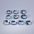 3.83 ct. 10 piece eye clean oval 6 x 4 Santa Maria Aquamarine Gemstones