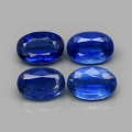2.49 ct. 4 Stück schöne ovale Royalblaue Sri- Lanka Kyanit Edelsteine, unbeh.