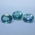 1.58 ct! 3 Pieces of Fine Natural Oval Paraiba Color Brazil Apatite Gems