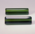 Bild 1 von 2.75 ct  VS! Waldgrünes Paar 12.5 x 3.5mm Mosambik Baguette Turmaline