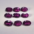 4.86 ct. 9 pieces eye clean pink- violet 6 x 4 mm Rhodolite Garnet Gems. Ravashing color!
