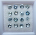 1.8 ct. 15 piece eye clean round 3.1 mm Santa Maria Aquamarine 