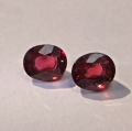 2.59 ct. Fine pair of red purplish 6.8 x 5.6 mm  Rhodolite Garnet Gemstones