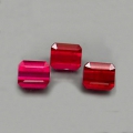 4.05 ct 3 Stück feine echte Top- Rote 6 x 5 mm Mosambik Rubin Edelsteine