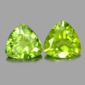 1.39 ct.  Tolles Paar 6 x 6 mm Pakistan Triangel Peridot Edelsteine, VS