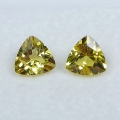 1.27 ct. Augenreines Paar Top Gelbe 6 mm Brasilien Goldberyll Edelsteine